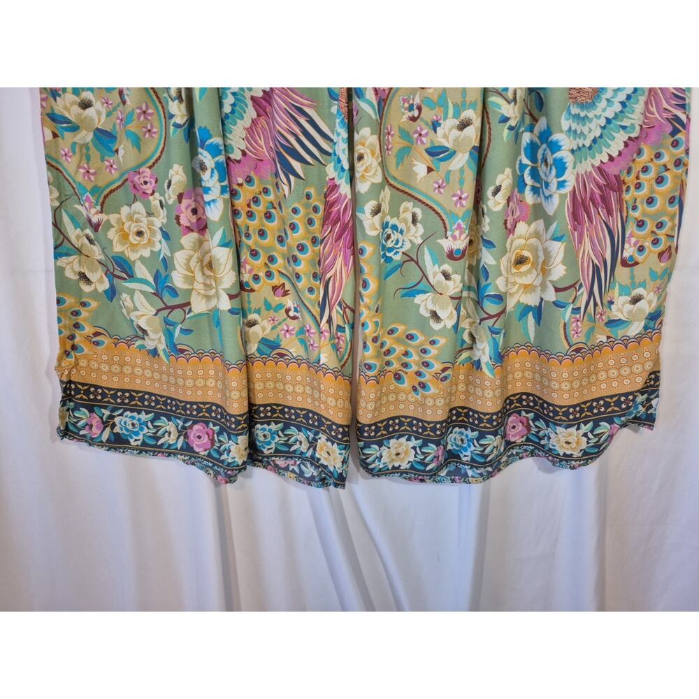 Aratta Silent Journey Wide Leg Pants Sage Green Bird Floral XL New w/Tag - Picture 7 of 15
